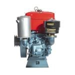Motor Diésel Toyama 24hp 2200rpm TDWE22R-XP - vista posterior con escape y polea