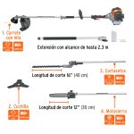 Desbrozadora Multifuncional 4 en 1 Gasolina 45 cc 2T Eje Recto Truper DES-45M
